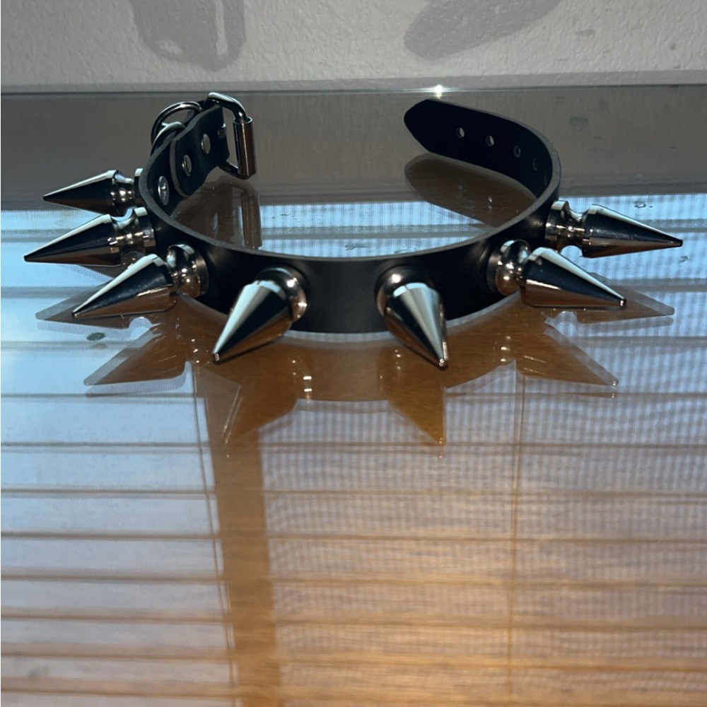 Black Spiked Choker Necklace